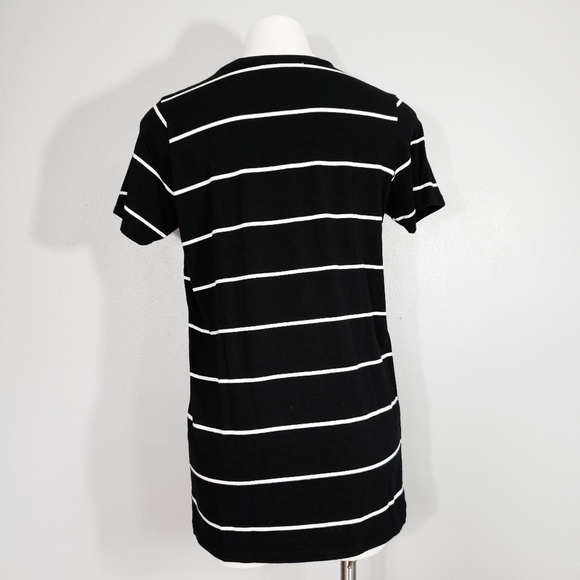 Brandy Melville Striped Tee Black and White OS Crewneck Shirt - Picture 3 of 5